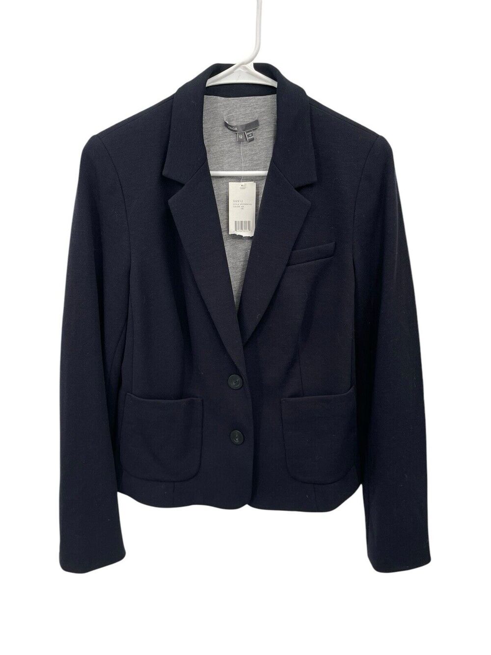NWT Vince Shrunken Blazer In Coastal Blue Wool Blend 2 Button Size 12